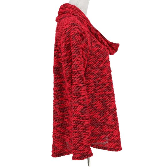 Ruby Rd Sweater Womens Large Black Red Cowl Neck Chunky Knit Pullover Oversized - Picture 5 of 12